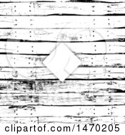Poster, Art Print Of Diamond Frame On A Black And White Grungy Wood Panel Background