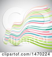 Poster, Art Print Of Colorful Lined Wave On A Shaded Background