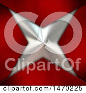 Poster, Art Print Of Brushed Metal Star And Red Corners