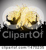Poster, Art Print Of Silhouetted Crowd Of Dancers And Confetti