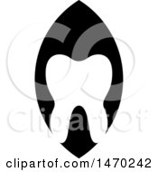 Clipart Of A Black And White Leaf And Tooth Design Royalty Free Vector Illustration