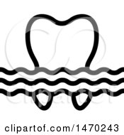 Clipart Of A Black Wave And Tooth Design Royalty Free Vector Illustration by Lal Perera