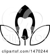 Poster, Art Print Of Black And White Leaf Tooth Design