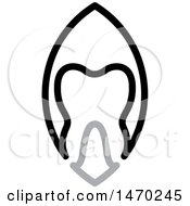 Clipart Of A Black And Gray Leaf And Tooth Design Royalty Free Vector Illustration by Lal Perera