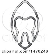 Clipart Of A Silver Leaf And Tooth Design Royalty Free Vector Illustration by Lal Perera