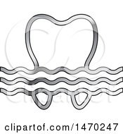 Poster, Art Print Of Silver Wave And Tooth Design