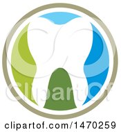 Clipart Of A Round Tooth Design Royalty Free Vector Illustration by Lal Perera