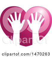 Poster, Art Print Of Pair Of Silhouetted Hands In A Heart
