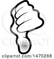Clipart Of A Human Hand With Thumb Print Royalty Free Vector Illustration
