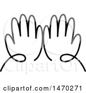 Clipart Of A Pair Of Black And White Hands Royalty Free Vector Illustration