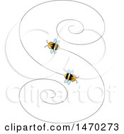 Poster, Art Print Of Letter S Formed By Flying Bees