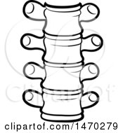 Clipart Of A Black And White Spine Royalty Free Vector Illustration
