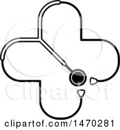 Clipart Of A Stethoscope Forming A Cross Royalty Free Vector Illustration by Lal Perera
