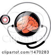 Poster, Art Print Of Stethoscope Around A Brain