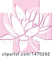 Poster, Art Print Of Water Lily Lotus Flower In A Pink Cross