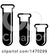 Clipart Of A Row Of Black And White Test Tubes Royalty Free Vector Illustration by Lal Perera