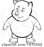 Poster, Art Print Of Black And White Pig Wearing Clothes