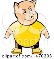 Poster, Art Print Of Pig Wearing A Yellow Shirt