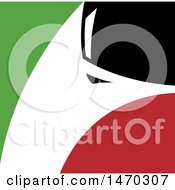 Poster, Art Print Of White Silhouetted Fox Head In A Black Green And Red Square