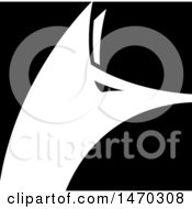 Poster, Art Print Of White Silhouetted Fox Head In A Black Square
