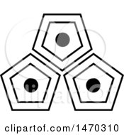 Clipart Of A Design Of Three Black And White Pentagons Royalty Free Vector Illustration
