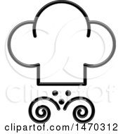 Clipart Of A Black And White Chef Toque Hat Face Royalty Free Vector Illustration