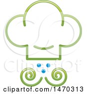 Clipart Of A Green And Blue Chef Toque Hat Face Royalty Free Vector Illustration
