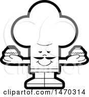 Poster, Art Print Of Black And White Chef Toque Hat Character Holding Cupcakes