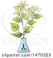 Clipart Of A Flask With Flowers Royalty Free Vector Illustration by Lal Perera