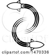 Clipart Of Black And White Rockets Royalty Free Vector Illustration