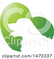 Clipart Of A White Silhouetted Golden Retriever Dog In A Green Heart Royalty Free Vector Illustration by Lal Perera