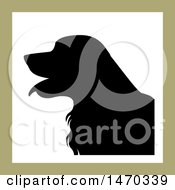 Poster, Art Print Of Black Silhouetted Golden Retriever Dog In A Square