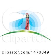 Clipart Of A Lighthouse With A Shining Beacon Royalty Free Vector Illustration
