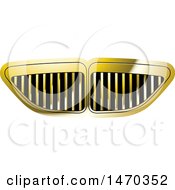 Clipart Of A Golden Grill Design Royalty Free Vector Illustration