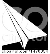 Clipart Of A White Paper Airplane On Black Royalty Free Vector Illustration by Lal Perera