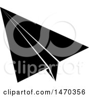 Clipart Of A Black And White Paper Airplane Royalty Free Vector Illustration by Lal Perera