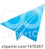 Clipart Of A Blue Paper Airplane Royalty Free Vector Illustration by Lal Perera