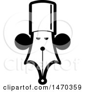 Clipart Of A Black And White Pen Nib With A Face Royalty Free Vector Illustration by Lal Perera
