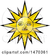 Clipart Of A Sun With A Face Royalty Free Vector Illustration by Lal Perera
