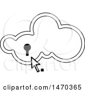 Poster, Art Print Of Black And White Cloud With A Key Hole And Cursor