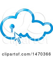 Poster, Art Print Of Blue Cloud With A Key Hole And Cursor
