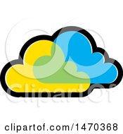 Poster, Art Print Of Overlapping Blue And Yellow Clouds