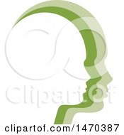 Clipart Of Green Profiled Faces Royalty Free Vector Illustration by Lal Perera