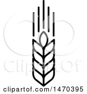 Clipart Of A Wheat Stalk In Black And White Royalty Free Vector Illustration
