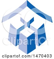 Poster, Art Print Of Blue City Building Design With A Roof