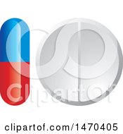 Clipart Of A Pill And Tablet Royalty Free Vector Illustration by Lal Perera