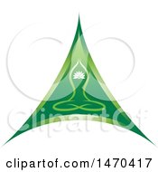 Poster, Art Print Of Green Triangle With A Yoga Person