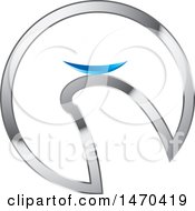 Clipart Of A Silver Circle With A Finger Holding A Contact Lense Royalty Free Vector Illustration by Lal Perera