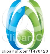 Clipart Of An Abstract Blue And Green Design Royalty Free Vector Illustration