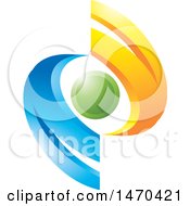 Clipart Of An Abstract Blue Orange And Green Design Royalty Free Vector Illustration